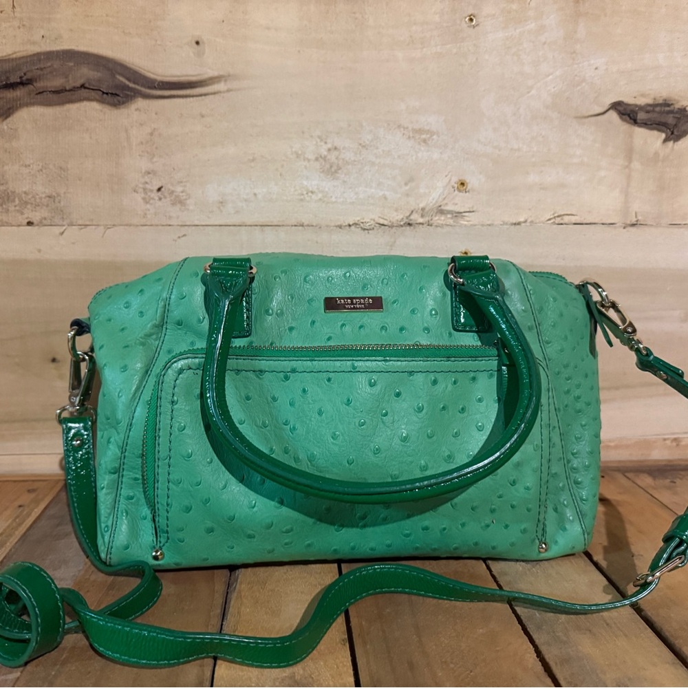 Kate Spade Kelly Green Embossed Satchel